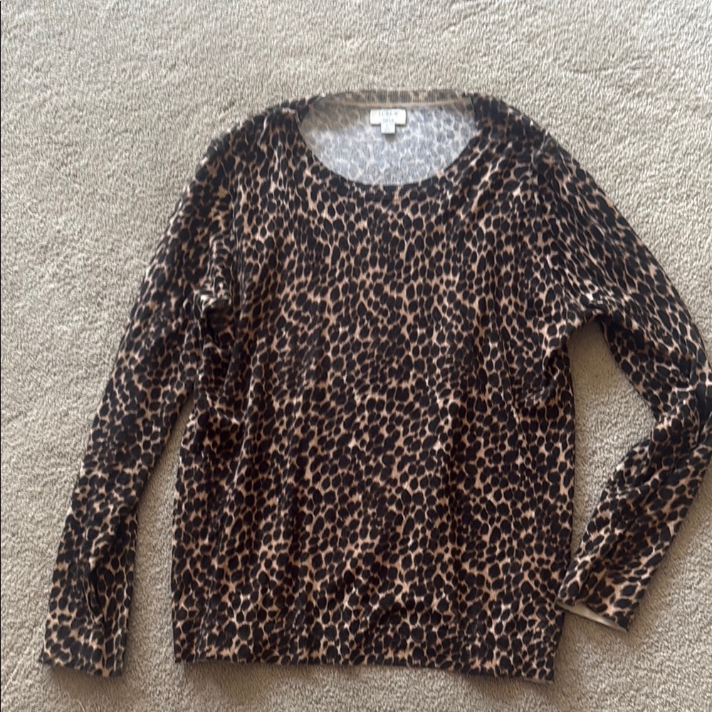 J. Crew Brown Leopard Print Sweater